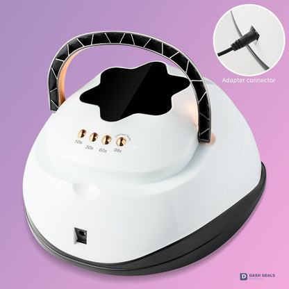 UV LED Nail Lamp 57 Beads Professional - 4-Timer Gel Polish Curing Light with Auto Sensor, Fast-Cure UV Nail Dryer for Fingernails & Toenails, Salon-Grade Manicure & Pedicure Tool