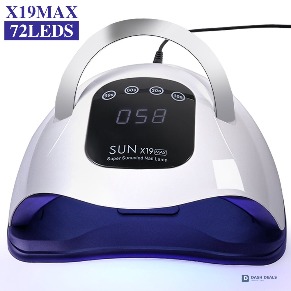 UV LED Nail Lamp 72-81 Beads - Pro High-Output Gel Polish Curing Light, 4 Timer Settings, Auto Sensor, Salon-Grade Wide-Coverage Nail Dryer