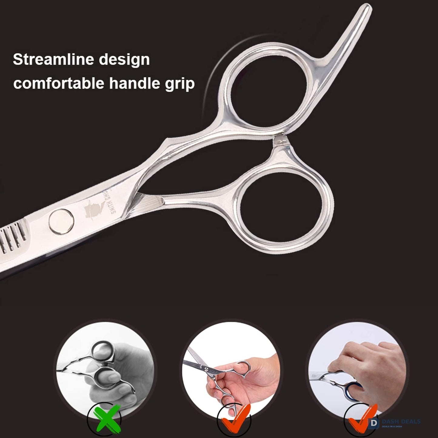 Hair Cutting Scissors Set - 6 Inch Professional Hairdressing Thinning Shears for Men, Women, Kids - Sharp Stainless Steel Salon-Grade Hair Shears