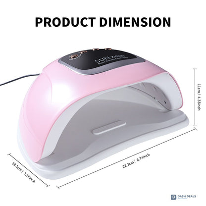 UV LED Nail Lamp Professional - Gel Polish Curing Light with 4 Timer Settings, Auto Sensor, Fast Drying for Fingers & Toes - Salon-Style Home Manicure Lamp