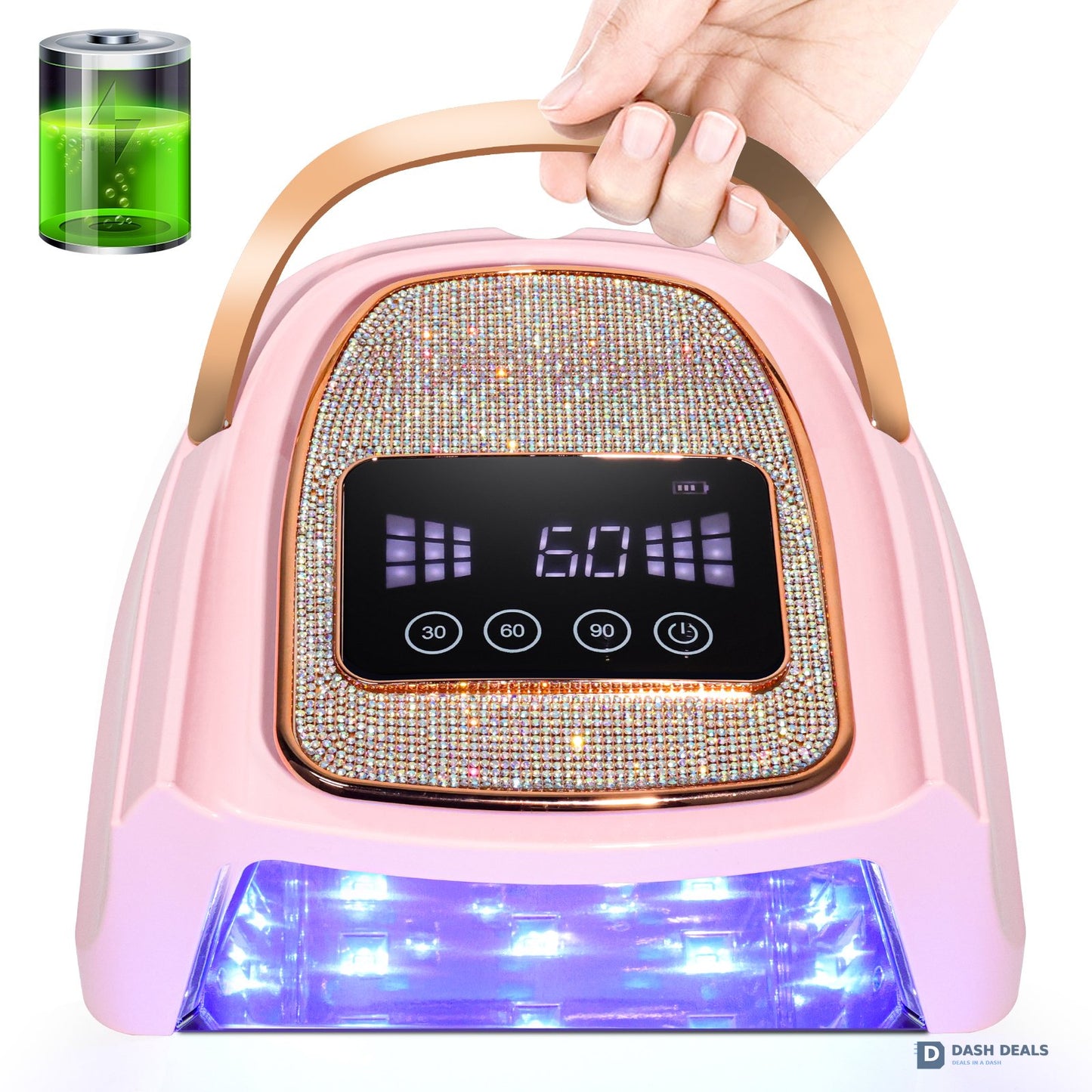 Cordless Rechargeable UV LED Nail Lamp - 30 Beads Professional Wireless Gel Polish Cure with Handle, 4 Timers, Salon-Grade Portable Nail Dryer