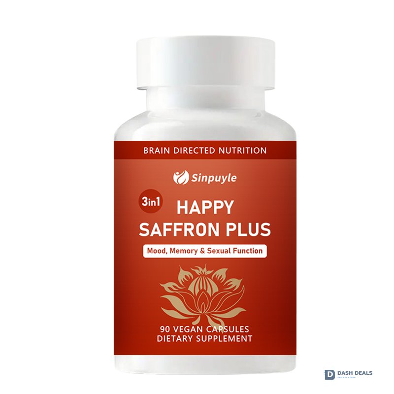 Saffron Supplement with Curcumin & Zinc - Daily Mood, Memory, Eye & Joint Wellness Capsules for Men & Women