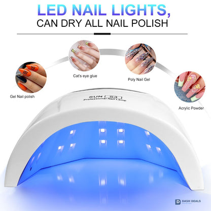 UV Nail Lamp with LCD Display - LED Nail Dryer for Gel Polish, 3 Timer Smart Sensor, Fast-Curing Manicure Light for Salon-Quality Nails at Home