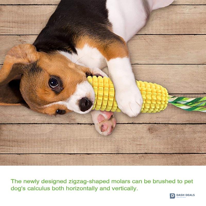 Squeaky Corn-Stick Dog Chew & Rope Toy — Small, Medium & Large Breeds