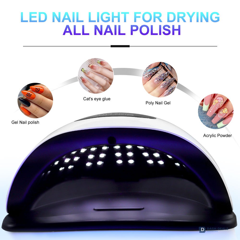 UV LED Nail Lamp 72-81 Beads - Pro High-Output Gel Polish Curing Light, 4 Timer Settings, Auto Sensor, Salon-Grade Wide-Coverage Nail Dryer