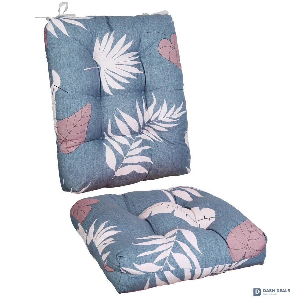 2-Piece Rocking Chair Cushion Set — Upper Back & Seat with Non-Slip Ties, Indoor & Outdoor