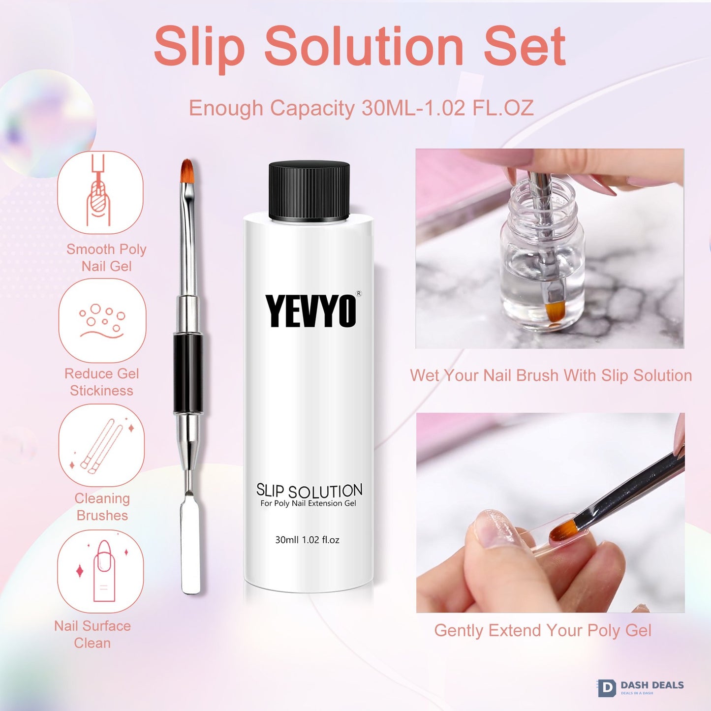6 PCS Polygel Nail Kit with UV Lamp - Builder Gel Set with Nail Brush, Forms, Top & Base Coat - Complete Polygel Starter Tools