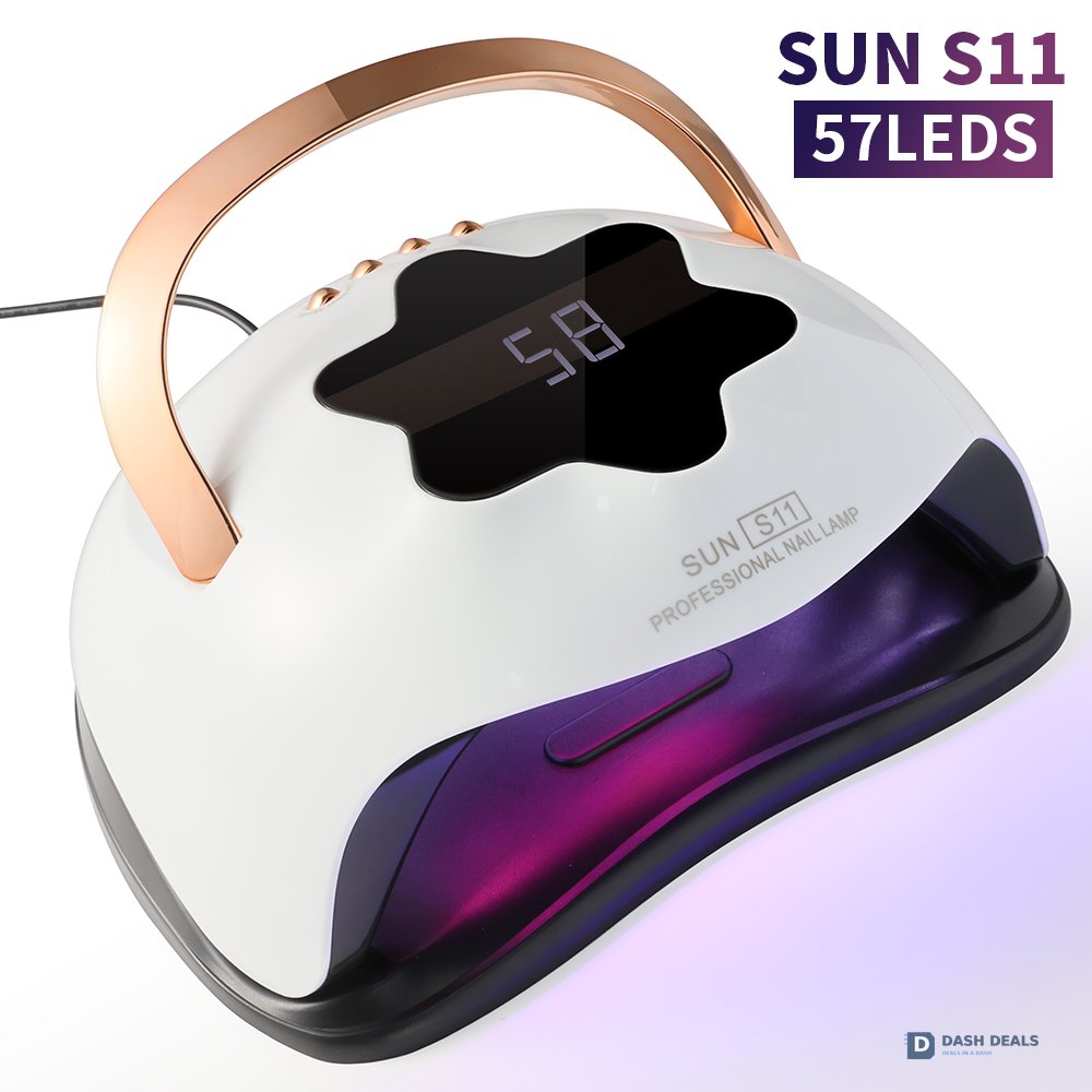 UV LED Nail Lamp 57 Beads Professional - 4-Timer Gel Polish Curing Light with Auto Sensor, Fast-Cure UV Nail Dryer for Fingernails & Toenails, Salon-Grade Manicure & Pedicure Tool