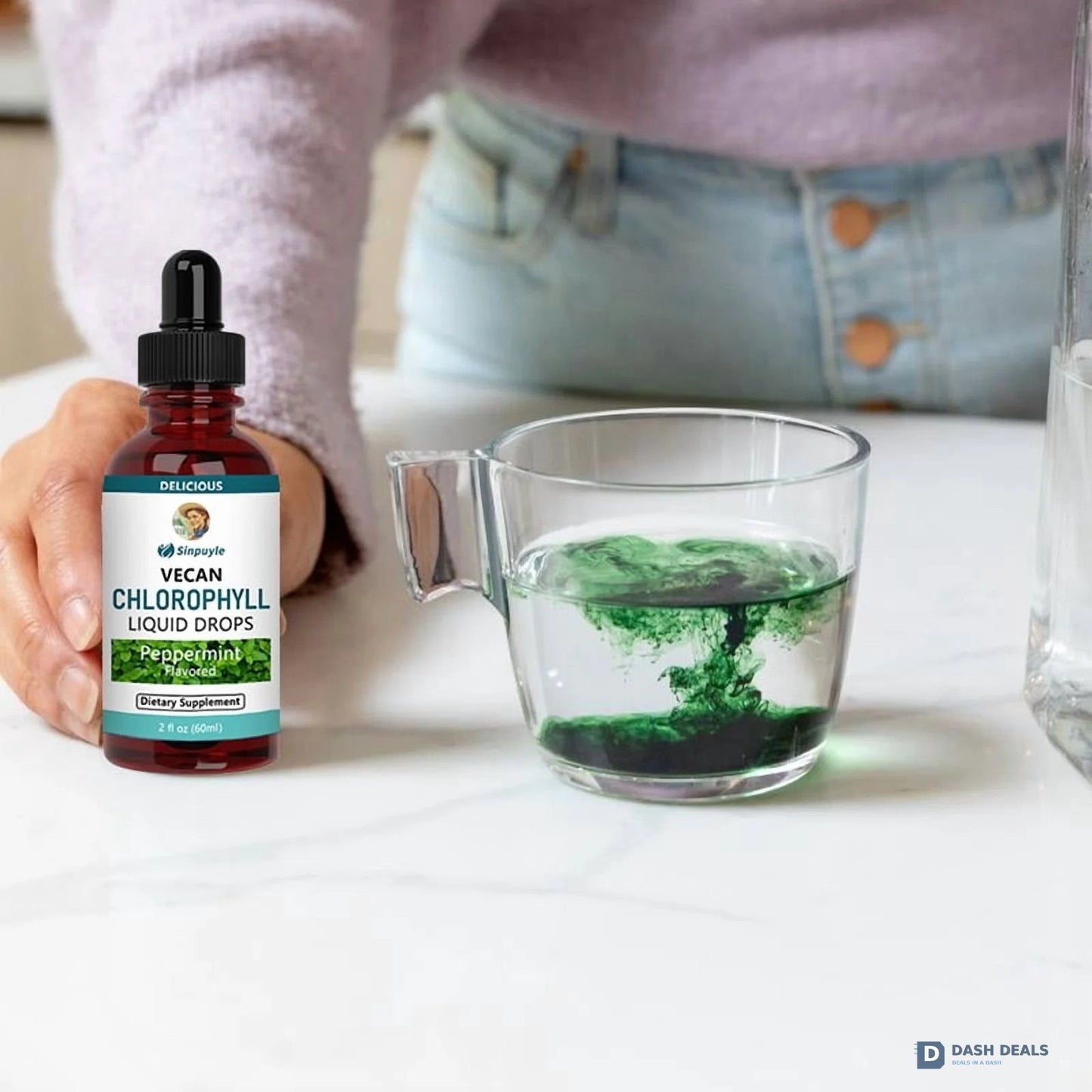 Vegan Chlorophyll Liquid Drops - Peppermint Flavored Detox Supplement, 60ml Daily Wellness Tonic for Fresh Breath & Antioxidant Support