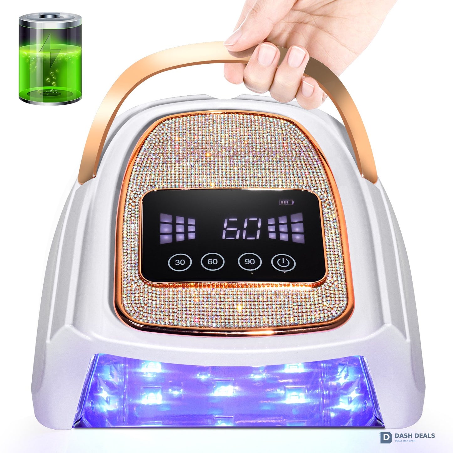 Cordless Rechargeable UV LED Nail Lamp - 30 Beads Professional Wireless Gel Polish Cure with Handle, 4 Timers, Salon-Grade Portable Nail Dryer