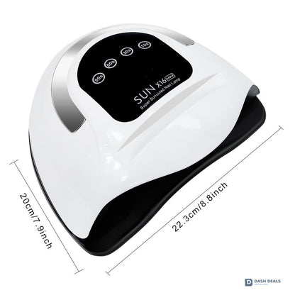 UV LED Nail Lamp Touch Screen - Professional 4-Timer Gel Nail Dryer with Removable Base, Auto Sensor, Touch Controls - Salon-Grade Curing Light for Gel Polish, Polygel & Pedicures