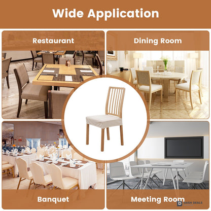 Waterproof Dining Chair Slipcovers 4-Pack — Stretch Jacquard Removable Washable