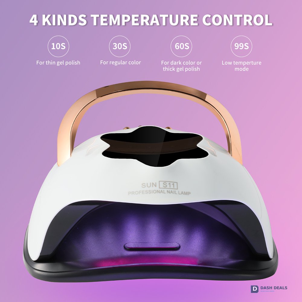 UV LED Nail Lamp 57 Beads Professional - 4-Timer Gel Polish Curing Light with Auto Sensor, Fast-Cure UV Nail Dryer for Fingernails & Toenails, Salon-Grade Manicure & Pedicure Tool