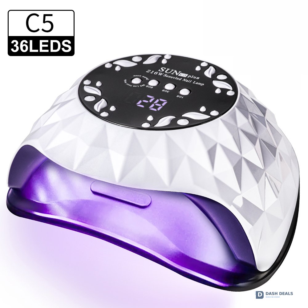Large UV LED Nail Lamp with Removable Base - Wide-Space Auto Nail Dryer for All Gel Polish, 4 Timers, Fast-Curing Salon Equipment for Mani & Pedi