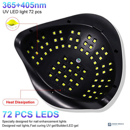 UV LED Nail Lamp Touch Screen - Professional 4-Timer Gel Nail Dryer with Removable Base, Auto Sensor, Touch Controls - Salon-Grade Curing Light for Gel Polish, Polygel & Pedicures