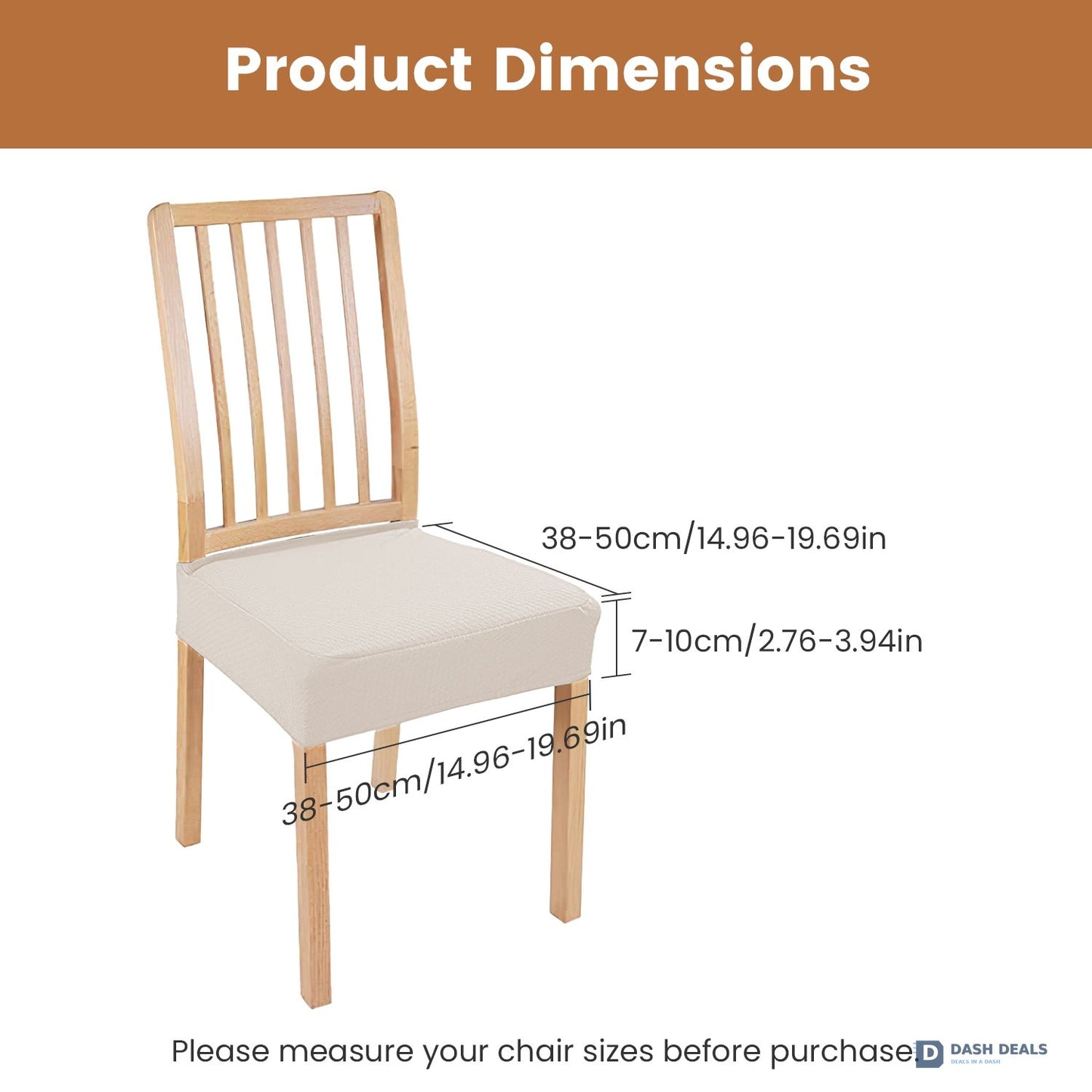Waterproof Dining Chair Slipcovers 4-Pack — Stretch Jacquard Removable Washable