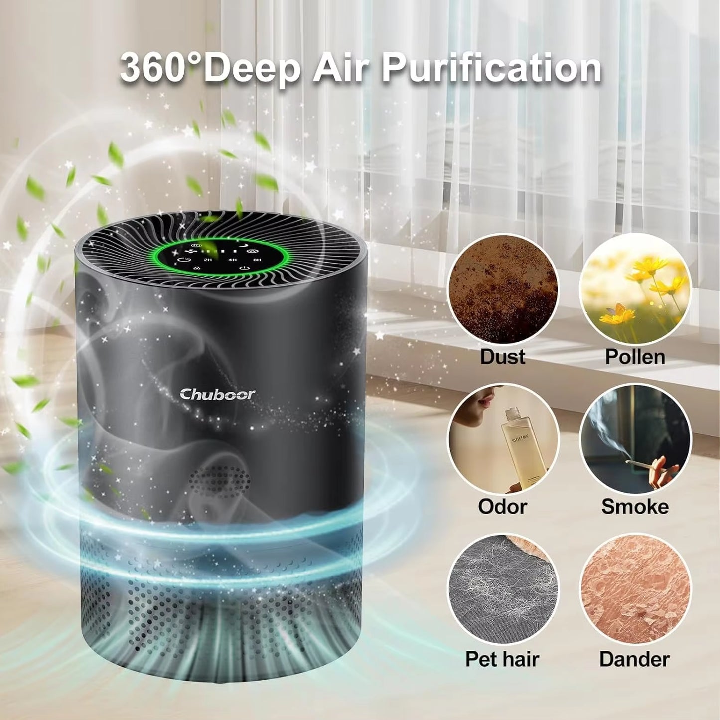 Air Purifiers for Home H13 True HEPA for Bedroom Room Kitchen Washroom for Smoke and Dust Pollen Odors PM2.5 Detection