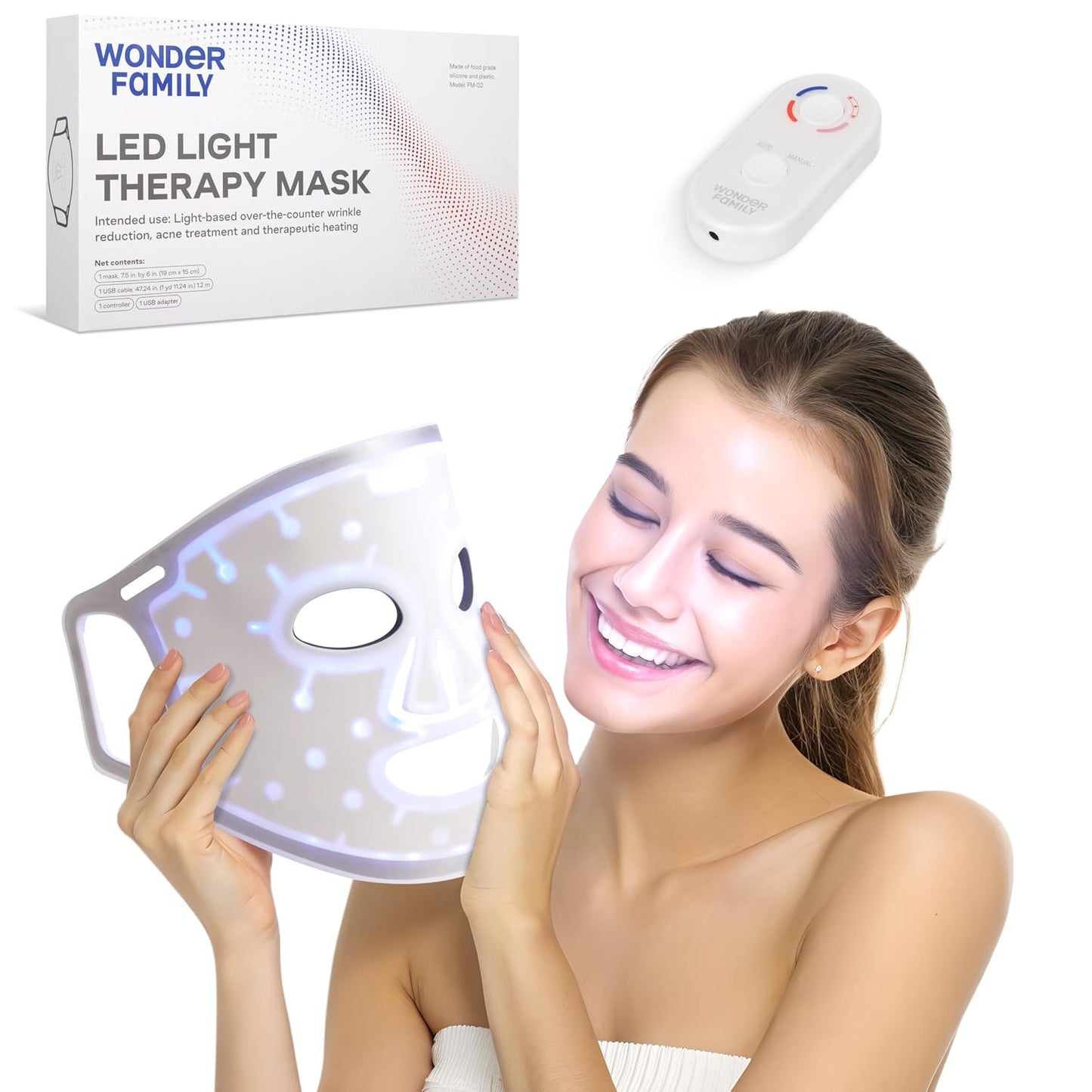 Red Light Therapy Mask for Face - LED Red Light Face Mask Skincare Device