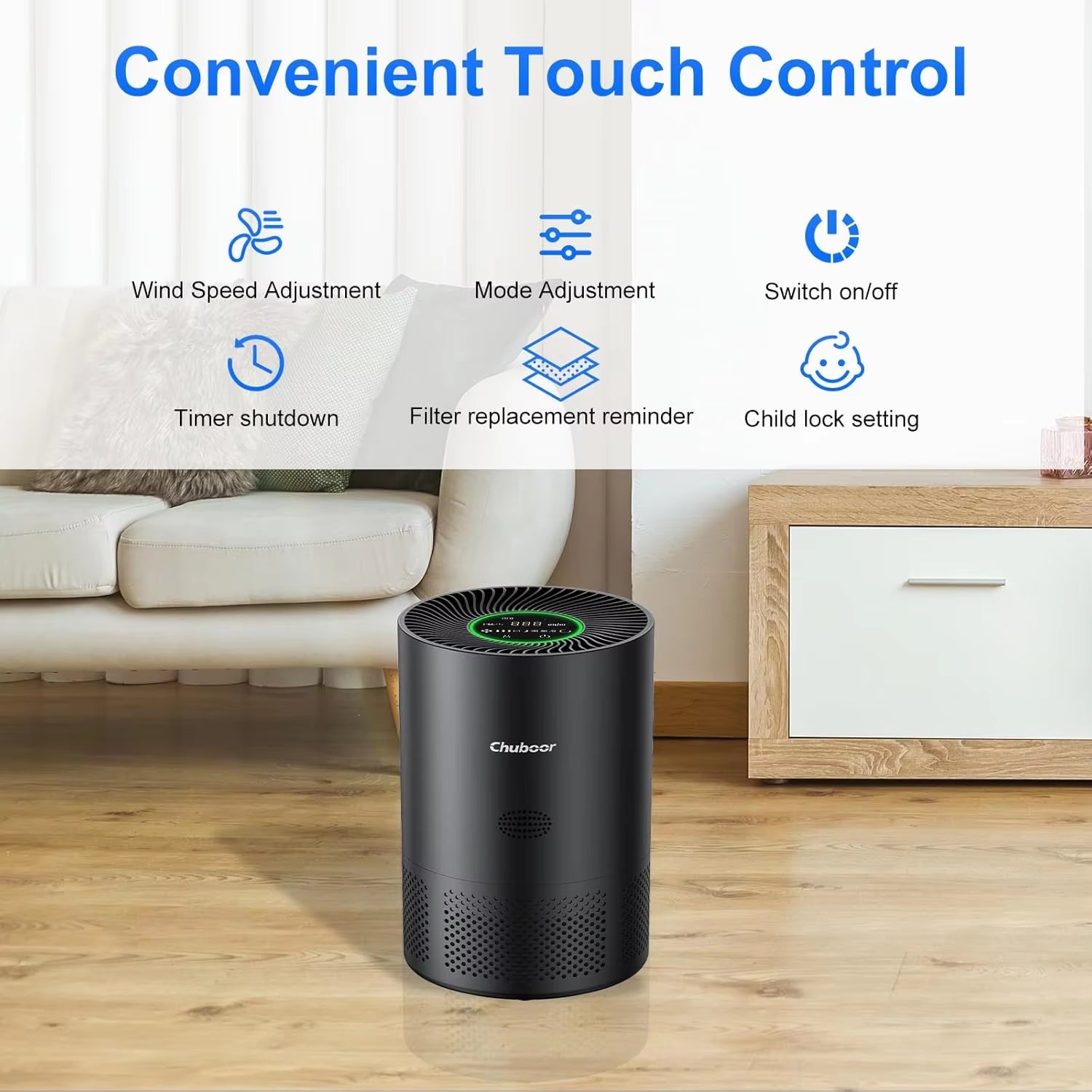 Air Purifiers for Home H13 True HEPA for Bedroom Room Kitchen Washroom for Smoke and Dust Pollen Odors PM2.5 Detection