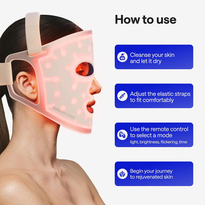 Red Light Therapy Mask for Face - LED Red Light Face Mask Skincare Device