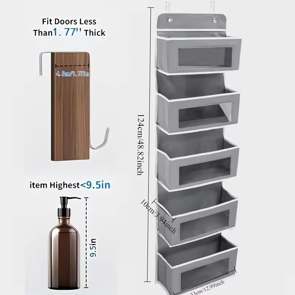 Over the Door Organizer - Hanging Closet & Pantry Storage with Pockets