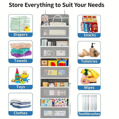 Over the Door Organizer - Hanging Closet & Pantry Storage with Pockets